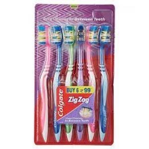 Colgate zigzag deep cln in btw teeth brush(m) buy 6