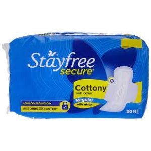 Stayfree secure cot sft regu wings 18`s