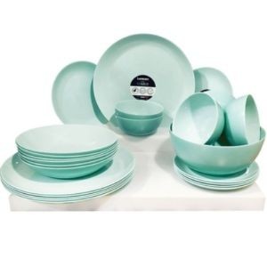 Luminarc temp diwali dinnner set 25pc blue/turquoise