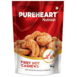 Pureheart nutreat fiery hot cashews 80g pouch