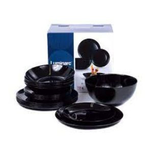 Luminarc temp diwali dinner set 25pc noir black