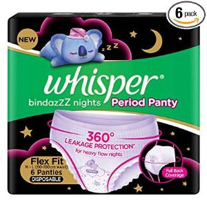 Whisper bindazzz nights period panty flex fit  6s