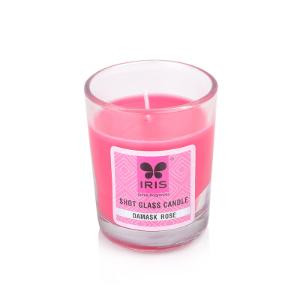 Iris Short Glass Candle Damask Rore 40 G