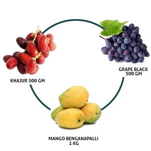 Khajur 500 gm + Grape Black 500 gm + Mango Beganapalli 1 Kg
