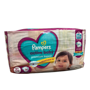 Pampers Active Baby Premium Taped 12+Kg  Xl  38N