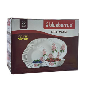 Blueberry Opalware 22Pc Dinner Set