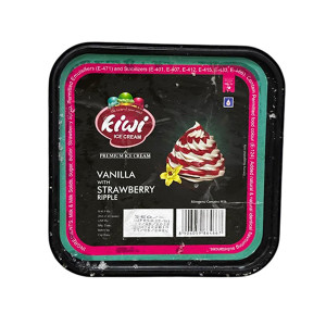 Kiwi Vanila With Strawberry Ripple 1Ltr
