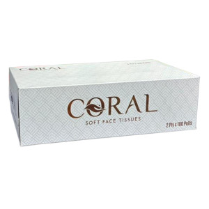 Coral Soft Face Tissue 2Ply X 100 Pulls