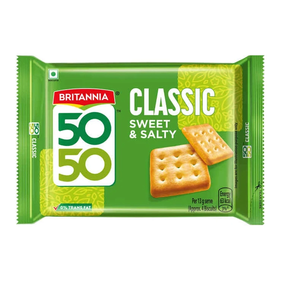 Britannia 50 50 Classic Sweet & Saltty Biscuits 200 Gm