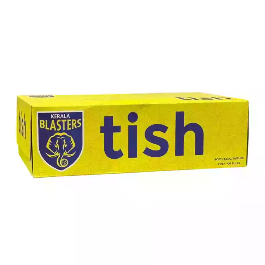 Kerala Blasters Tish Soft Facial Tissue 2 Ply 100 Pulls