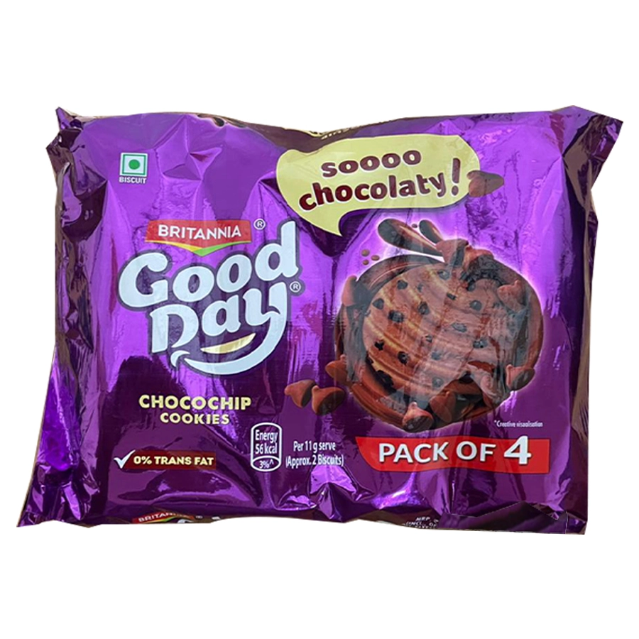 Britannia Good Day Choco Chip Cookies 4*100Gm