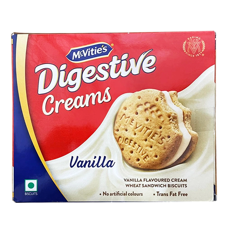 Mcvities Digestive Creams Vanilla  Wheat Sandwich Biscuits 400Gm (100G*4)
