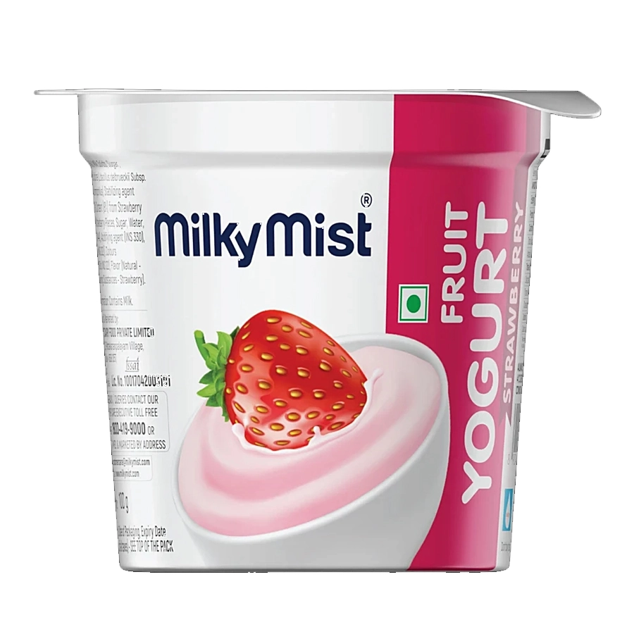 Milky mist stirred fruit yoghurt strawberry 100 gm