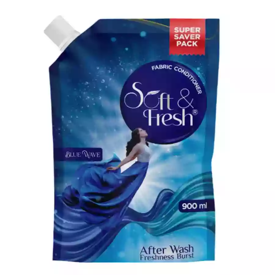 Soft & Fresh Fabric Conditioner Blue Wave 900Ml Pouch